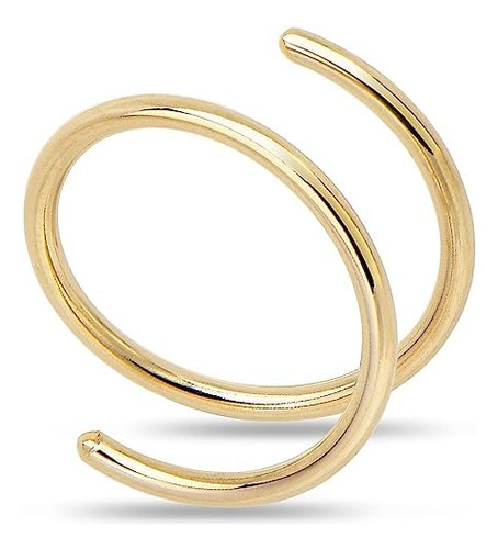 Anillo De Aro Doble De Oro De 14k Nariz Mujeres Y Hombr...