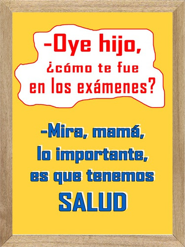 Cartel Como Te Fue En Los Examenes, Cuadro, Poster      P327