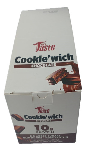 Galleta Proteína Cookie´wich Caja Con 10 Piezas Chocolate Mr
