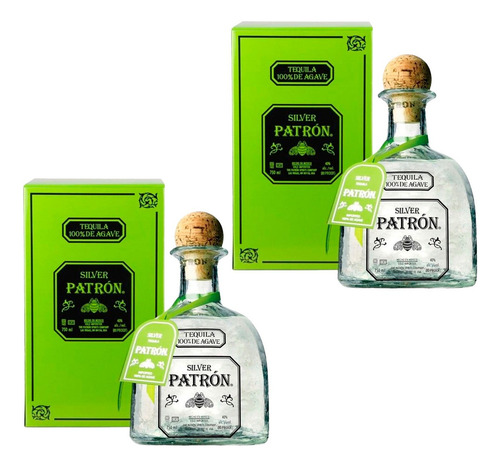 Tequila Patron Silver 750ml Kit Com 2 Unidades Premium