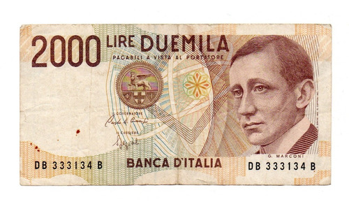 Italia Billete 2000 Liras Año 1990 P#115