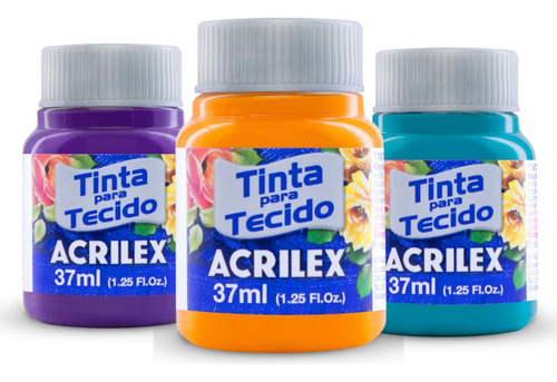 Kit Com 12 Tinta Para Tecido Acrilex 37ml (escolha As Cores