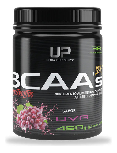 Ultra Pure Supps Bcaa 12:1:1 Electrolitos 450 G 37 Servs Sabor Uva