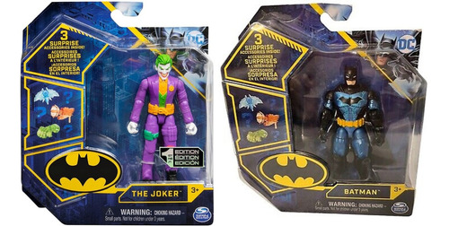 Dc Joker Y Batman Raros Figura 10cm 3 Accesorios Sorpresa 