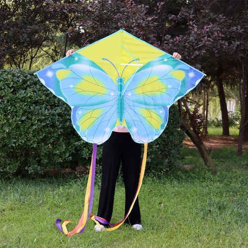 Mariposa Azul Con Cola Larga De 1,5 M, Cometa Con Forma De M