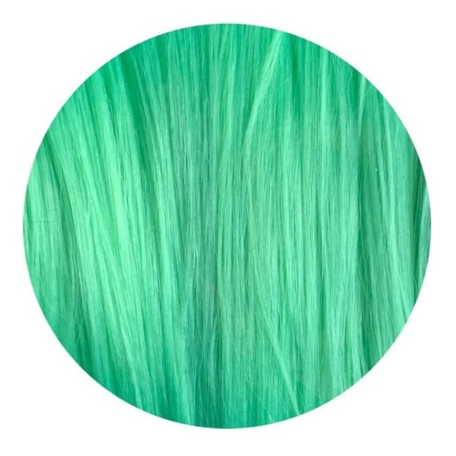 Peluca Larga Trenzas Con Flequillo Colores Cotillón Color Verde