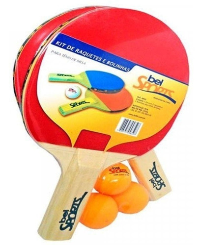 Kit 2 Raquetes 3 Bolinhas Tênis De Mesa Ping Pong Bel 485000