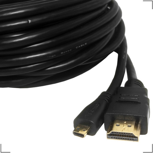 Cabo Hdmi Para Micro Hdmi 2.0 De 10 Metros 4k Plugs Ouro