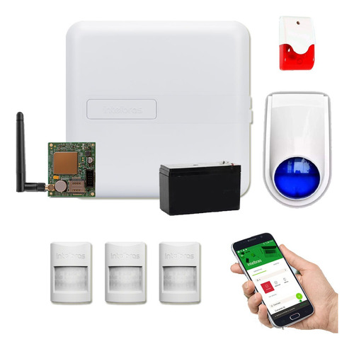 Kit Alarma  P/cablear Intelbras Hogar X3 Pir+siren+com Cel