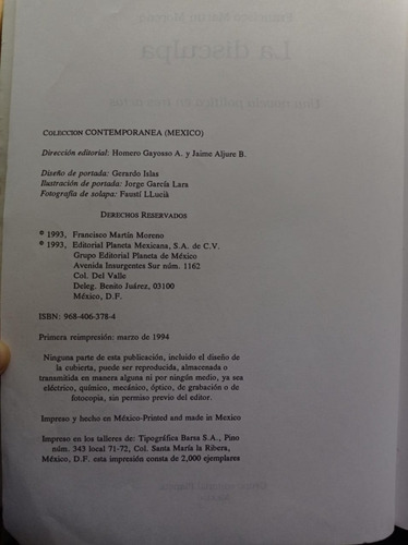 La Disculpa - Francisco Martín Moreno (Usado)