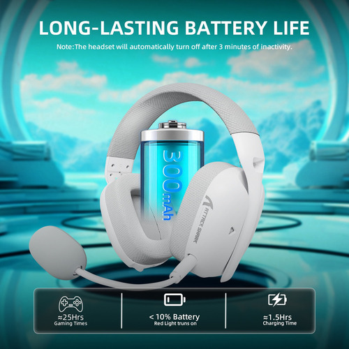 Auriculares Inalámbricos Para Juegos Attack Shark L80 Pro Color Blanco
