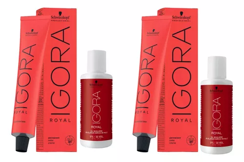 Kit Tinta Coloração Igora Royal 8.77 + 7.77 + 2 Ox 30 Vol. Schwarzkopf  Professional