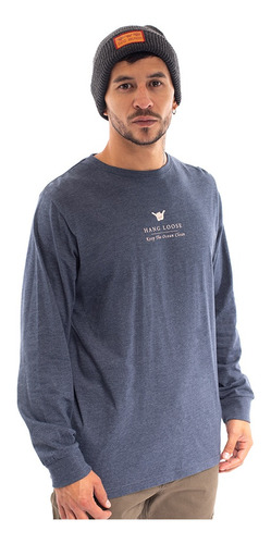 Imagen 3 de 7 de Polera Manga Larga Hombre Hang Loose Gris Melange