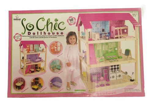 Casita De Muñecas Enorme !! Kidkraft Dollhouse 50 Muebles