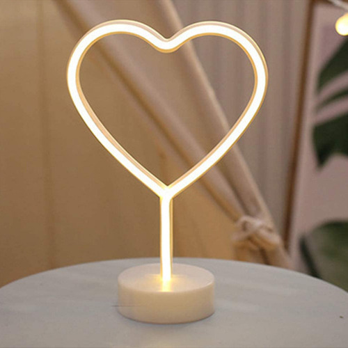 Luz Nocturna Led De Neón Con Forma De Corazón Y Amor Para Ni