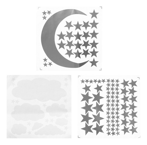 Adhesivo De Pared Extraíble Moon Star Murals Con Forma De Es