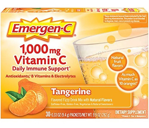 Emergen-c 1000 Mg De Vitamina C En Polvo, Con Antioxidantes,