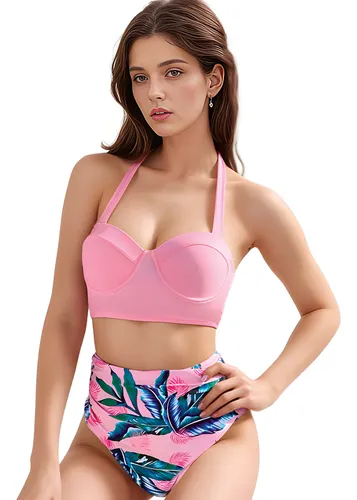 Traje De Baño De Mujer Qu Bikini Rosado