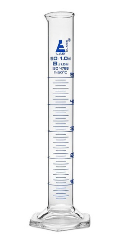 Probeta Graduada De Vidrio Clase B 50ml Grad. Azul Eisco