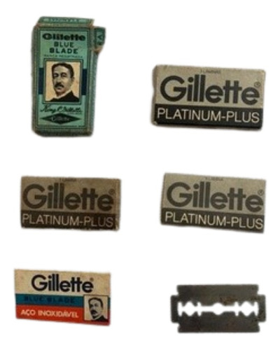 11 Lâminas Barbear Gillette Antigas Original Coleção Sem Uso
