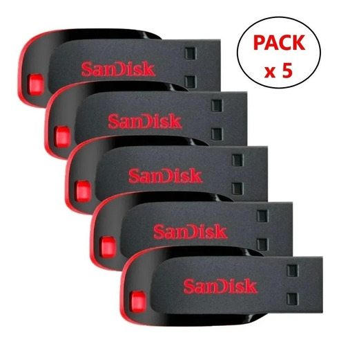 Imagen 2 de 5 de Pendrive 32gb Sandisk Original Usb Pack X 5 Unidades Oferta