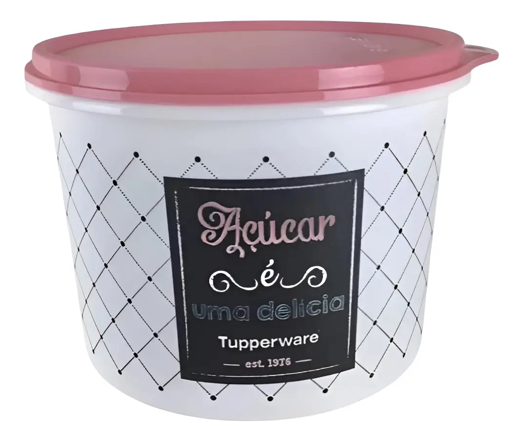 Tupper Caixa Bistrô 1,4 Litro Tupperware Porta Mantimentos Cor Açúcar