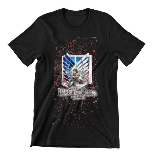 Polera Unisex Attack On Titan Anime Blood Algodon Estampad