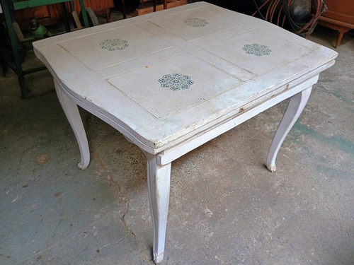 Mesa Con Extensión Alargue Provenzal Blanco Blanco (Usado)