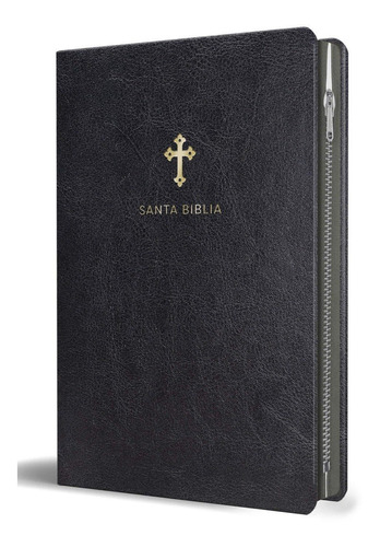 Biblia Reina Valera 1960 Letra Grande, Piel Negro Cierre