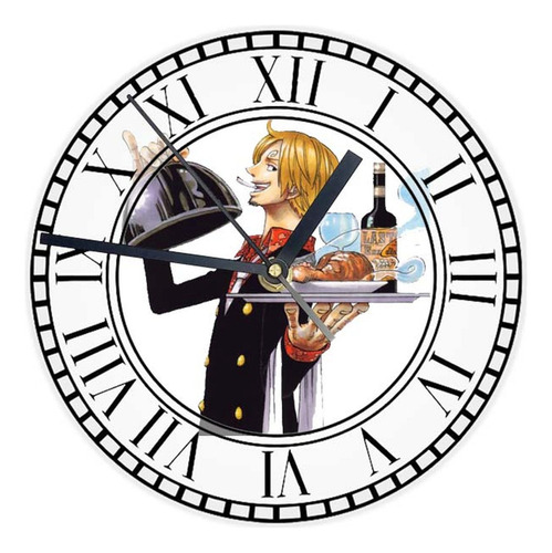 Reloj Redondo Madera Brillante One Piece Mod 49