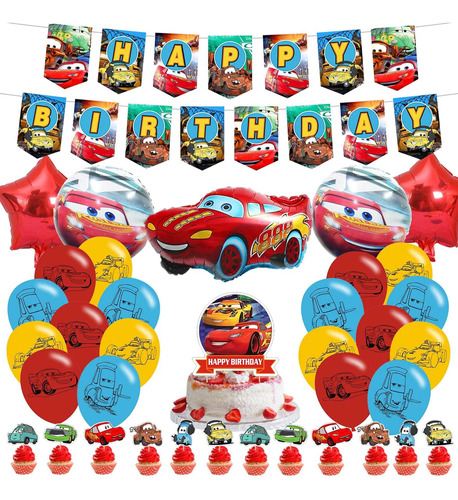 Lightning Cars Mcqueen Suministro Fiesta Cumpleaño Para Auto