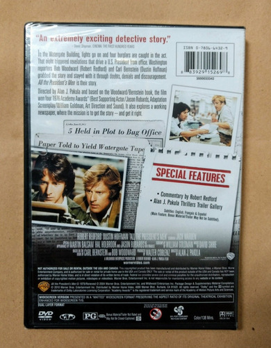 Dvd All The President's Men Original Sellada Redford Hoffman