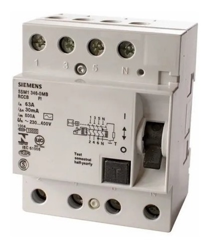 Imagen 1 de 1 de Interruptor Diferencial 4x40 30ma - 5sm1344-0mb-
