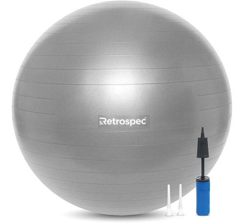 Pelota De Ejercicio Luna 65cm Con Inflador -gris