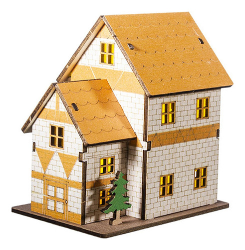 Nuevo Casa Miniatura Iluminada, Modelo 11cm X 7,8cm X 11,6cm