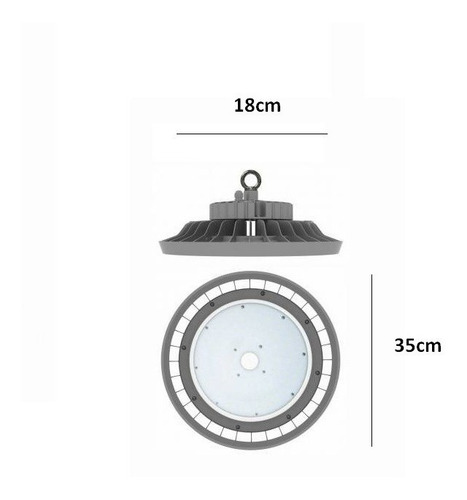Imagem 7 de 7 de Luminária Led High Bay Ufo Industrial 100w Bf Bivolt