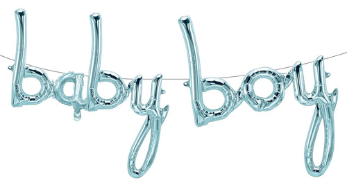 Globos De Bebé Niño, Globo Azul Con Letras Para Decoración D