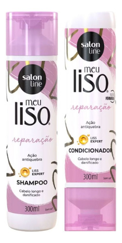  Shampoo + Condicionador Salon Line Meu Liso Reparação 300ml