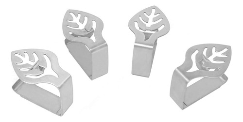 4pcs Acero Inoxidable Plata Engrosada Fuerte Paño Clip...