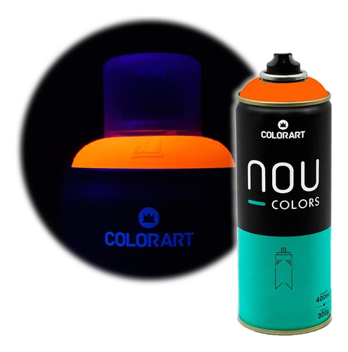 Tinta Spray Nou Colors Laranja Luminoso Fluorescente Neon