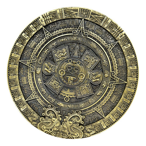 Moneda Con Medallón De Bronce De La Profecía Maya De 80 Mm D
