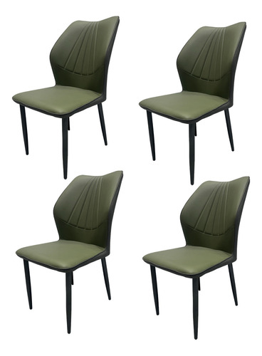 Pack 4 Silla Comedor Serenity Estructura De La Silla 57034 - Verde