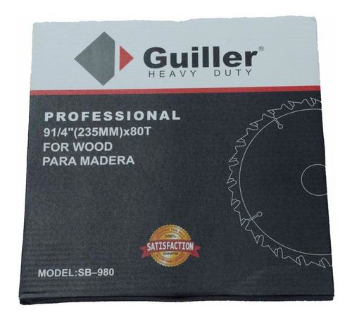 Hoja Sierra Circular P/ Madera 235 Mm 80d 9 1/4 PuLG Guiller
