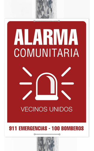 Cartel Alarma Comunitaria 70x50 Cm 10u. Impresos 1 Color