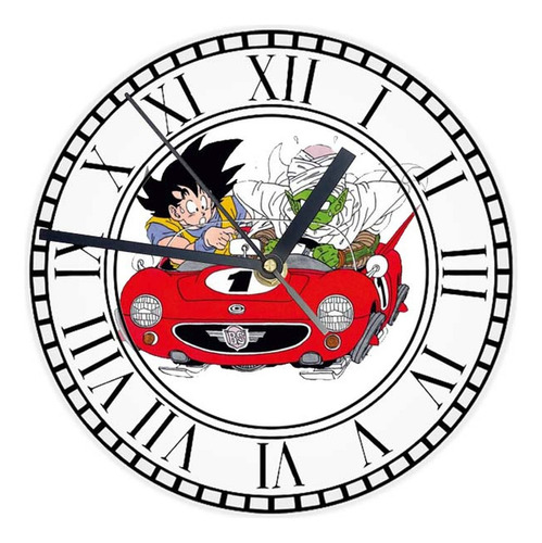 Reloj Redondo Madera Brillante Dragon Ball  Mod 24