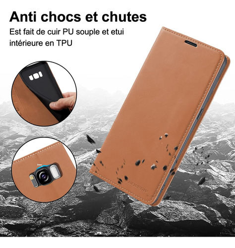 Funda Carcasa Cartera Cuerocon Para Galaxy S8+/s8 Plus+mica