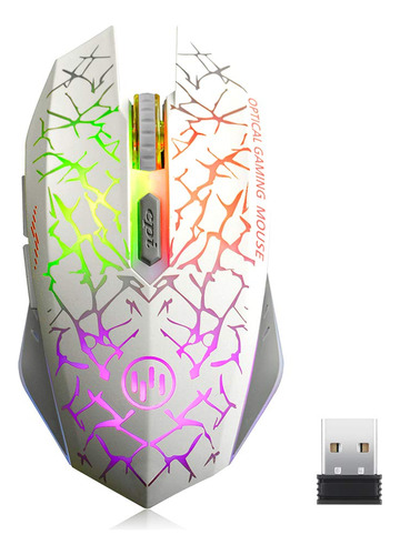 Tenmos K6 - Mouse Inalambrico Para Juegos, Mouse Optico Led 