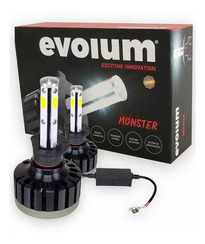 Kit Focos Led 4 Caras Evolum Moster 12500lm H4 H13 9004/9007