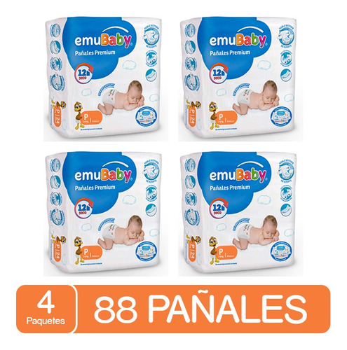 Pañales Emubaby Premium Tallas P M G Xg Xxg X4paquetes