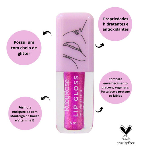 Lip Gloss Glitter Ruby Rose - 06 Firework